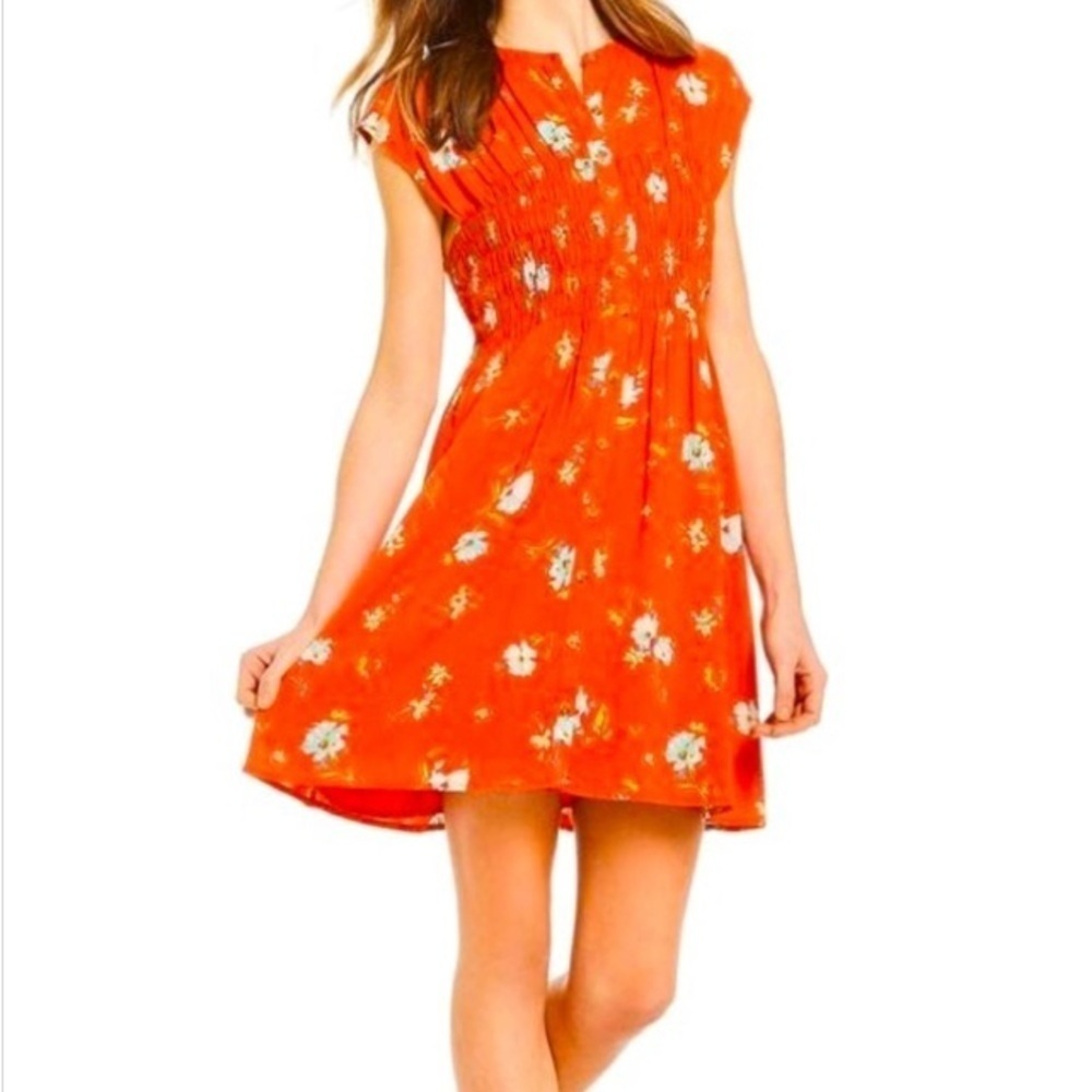 Free People Greatest Day Smocked Mini Dress XS casual vacation romantic summer - Picture 10 of 16